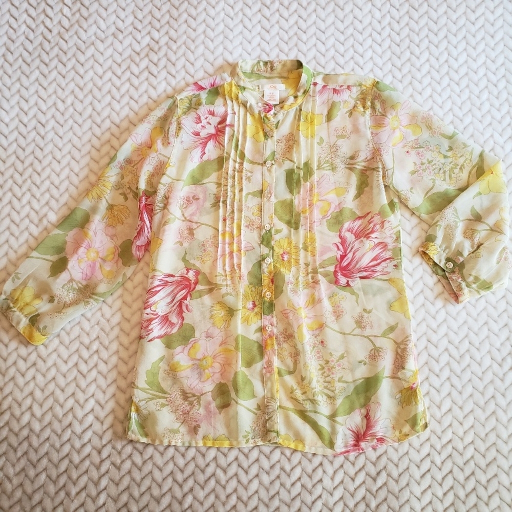 Sheer Floral Blouse